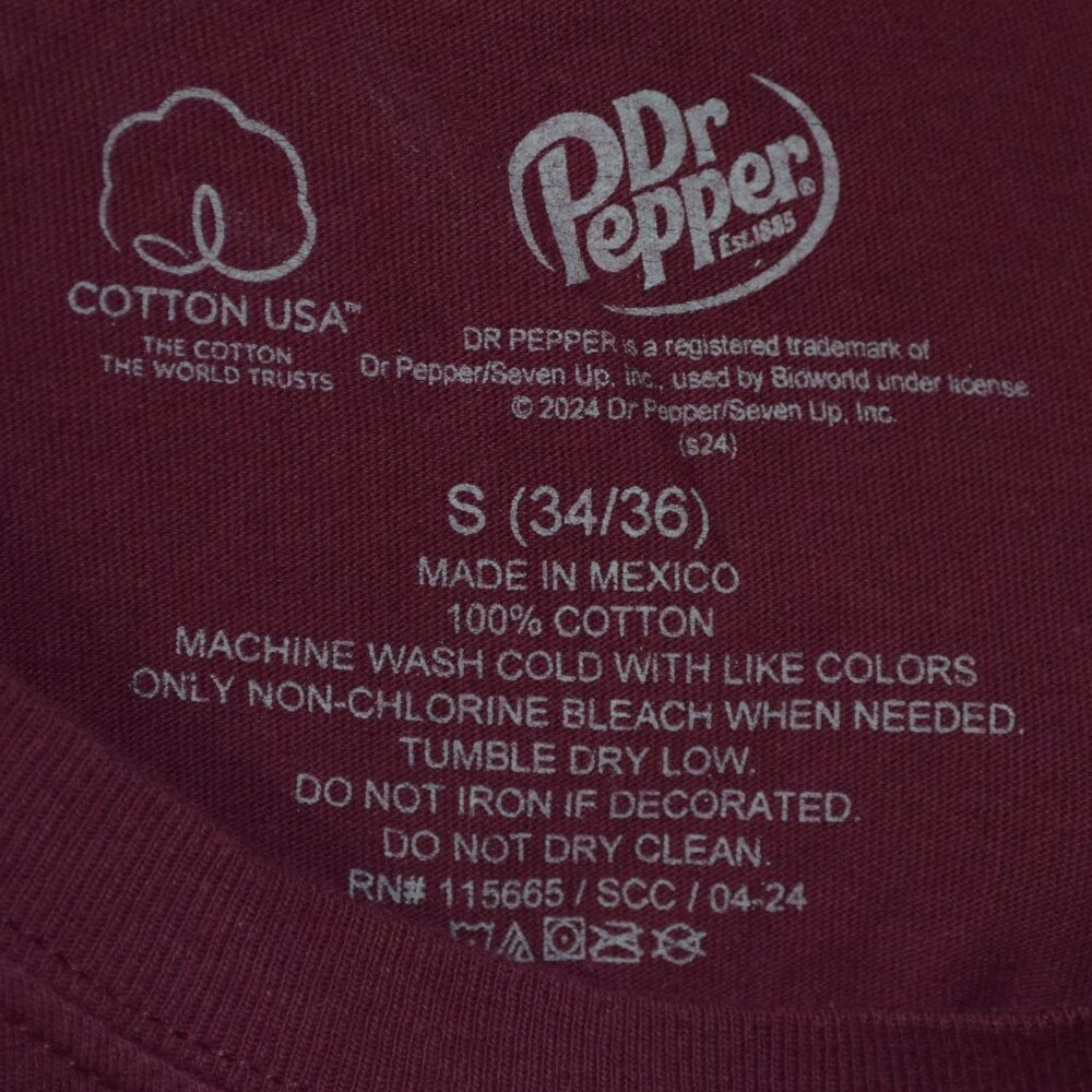 DR. PEPPER Adult Unisex Men's Women's Sz S Novelty Graphic Tee T-Shirt - Picture 2 of 5